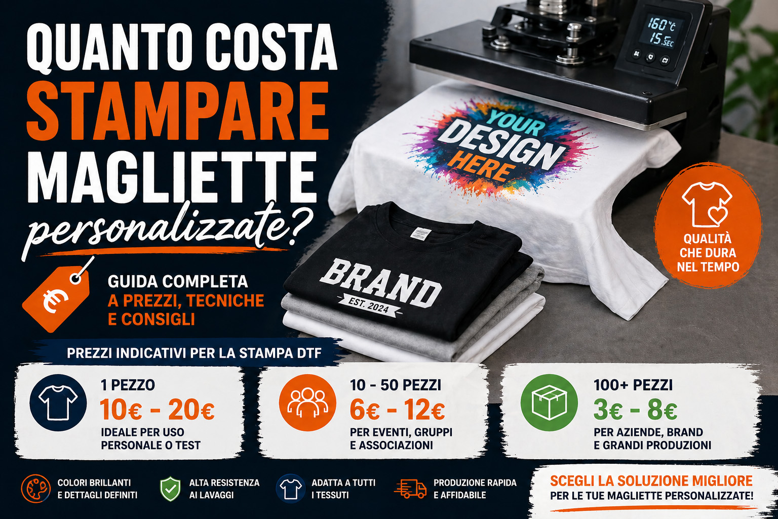 quanto costa stampare magliette personalizzate con stampa DTF prezzi e tecniche