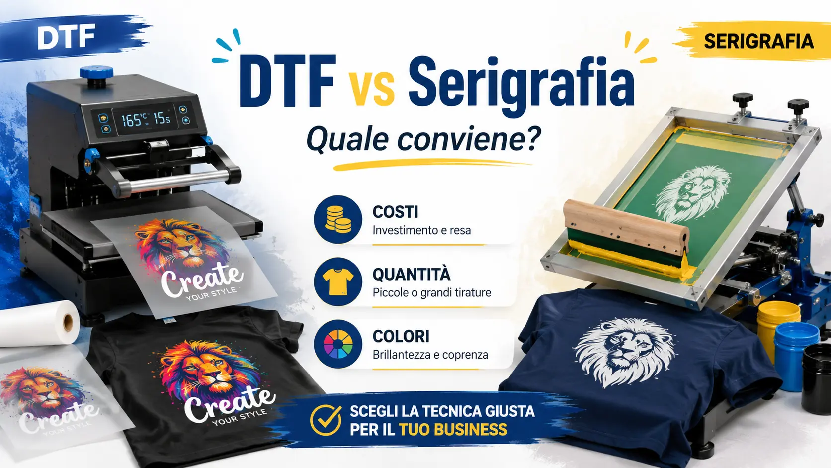 DTF vs Serigrafia confronto tra tecniche di stampa su abbigliamento